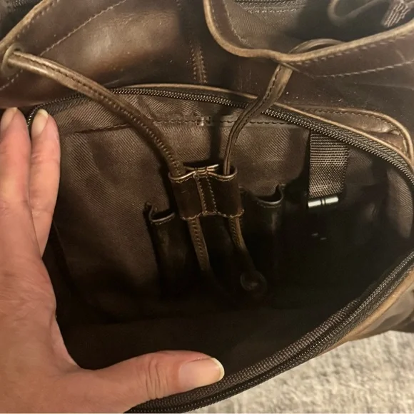 VTG Dark Brown Men's Leather Backpack